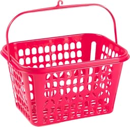 Wasknijpers ophangmandje met haak - fuchsia roze - gevuld met 120x houten wasknijpers 7 cm - was ophangen — thumbnail 2