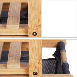 dubbele wasmand - 2 waszakken en plank - 37 liter - 73x64x33 cm - badkamer — thumbnail 2