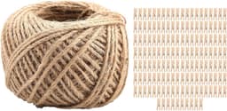 Houten Wasknijpers - Kleine Klemmen - Foto's Ophangen - Milieuvriendelijk Materiaal - 250 Stuks - Natuurlijk Hout — thumbnail 1