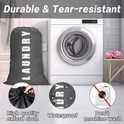 Waszak Waterproof - Waszak met Touwsluiting - Waszak 2 Stuks - Opvouwbare Waszak - Oxford Stof - 24 x 36 Inch - Wasmand — thumbnail 5