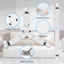 Verstelbare Bedlakclips 6 Stuks voor Stabiliteit van Beddengoed — thumbnail 2