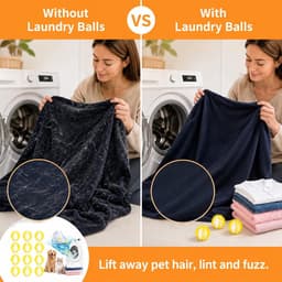 Herbruikbare Anti-Pluisballetjes 12 Stuks - Geel-Wit - Voor Het Verwijderen Van Dierenharen - ShopVlot — thumbnail 3