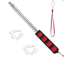 Handheld Flagpole with Clips, 2.5 m Extendable for Camping, Travel, Excursions, Competitions, Teachers, Tour Guides - ShopVlot