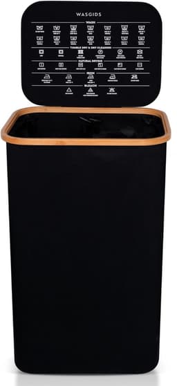 DnA® Wasmand 2 Vakken - Wasmand - Wassorteerder - Zwart - 44cm x 33cm x 69cm — thumbnail 1