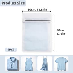 Wasnetjes met ritssluiting - Wit - 30 x 40 cm - Polyester Waszakken voor Wasmachine - Set van 5 — thumbnail 5