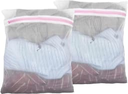 Wasnetjes met ritssluiting - Wit - 30 x 40 cm - Polyester waszak met verborgen ritssluiting - Voor bescherming van kleding in de wasmachine — thumbnail 1