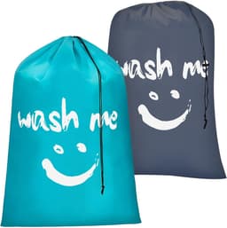 Wasnetjes met ritssluiting - Blauw en Grijs - 61 x 91 cm - Waterdichte Nylon Waszakken - Geschikt voor Reizen en Thuis — thumbnail 3