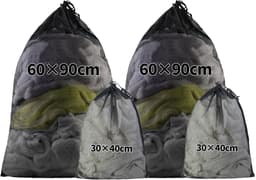 Wasnet 4 stuks groot - 30 x 40/60 x 90 cm - waszak voor wasmachine - beschermt kleding tijdens het wassen - ShopVlot — thumbnail 1