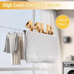 Intrekbare Waslijn - Drooglijn Binnen - Kleding Drogen - Niet-doorzakken Ontwerp - 4.7m Uittrekbaar - Grijs — thumbnail 3