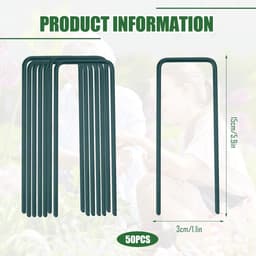 Dailygoods - 50 Stuks U-vormige Grondankers voor Tuin en Camping 150x30x3mm — thumbnail 4
