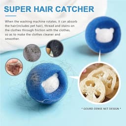 SnelShoppen - Pack van 12 Herbruikbare Haarvangers voor Wasmachine - Dierharen Verwijderen - Geschikt voor Honden en Katten - Efficiënte Pluche Ballen — thumbnail 5