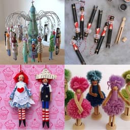 Houten Knijpers - Poppennaalden Knutsel - Creatief Knutselen - Natuurlijk Materiaal - 50 Sets - Houtkleur — thumbnail 5