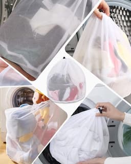 Wasmachine Wasnetten 40 x 50 cm met Trekkoord, Fijnmazige Waszakken voor Babykleding, Ondergoed en Sokken, Herbruikbaar en Duurzaam — thumbnail 3