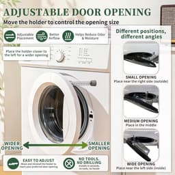 Magnetische deurbeugel voor wasmachine - 2 Stuks - Universele - Wasmachine Deuropener - Voorlader Wasmachine Deur Prop - Voorkomt Schimmel & Geurtjes - Voor Wasmachine Drogen Wasmachine - Zwart — thumbnail 3
