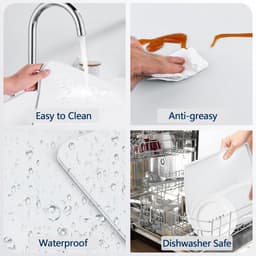 SnelShoppen - 60x60cm Silicone Wasmachine Deksel, Wasmachine en Droger, Wit | Waterdichte Rubber Beschermmat voor Wasruimte en Keuken, Isolatie Mat — thumbnail 3