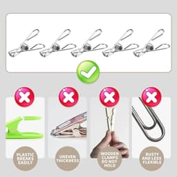SnelShoppen - 60 Stuks RVS Kledingknijpers voor Kledingrekken, Handdoeken, Tassen, Snacks, Sokken - Sterk, Waterdicht, Corrosiebestendig — thumbnail 5