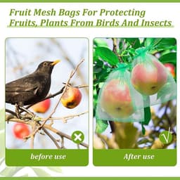 Beschermhoezen Fruit - Netzakjes Vruchten - Vruchten Beschermen - Ademend Materiaal - 120 Stuks - Groen — thumbnail 5