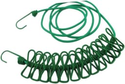 Draagbare Waslijn - Reis Waslijn - Kleding Drogen - Met Wasknijpers - 190 cm - Groen — thumbnail 5