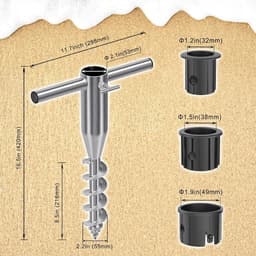 Parasolhouder voor balkon - Stijl B-Pijphandvat - Metalen grondanker voor parasols 3-5 cm stang - Duurzame strand- en tuinhouder — thumbnail 2