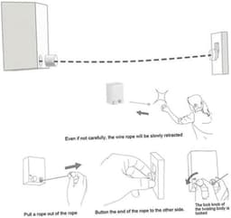 Intrekbare Waslijn - Droogmolen Kledinglijn - Kleding Drogen - Geen Boren Installatie - N.v.t. - Zilver — thumbnail 3