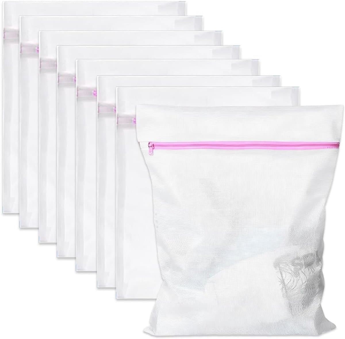 Set van 8 fijne waszakken met ritssluiting, ideaal voor ondergoed, sokken en delicate kleding, perfect voor reizen en studentenhuizen — afbeelding 1