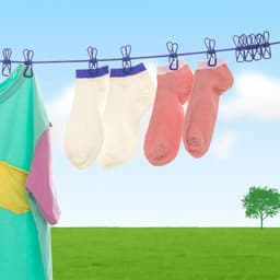 Draagbare Waslijn - Kampeer Waslijn - Kleding Drogen - Met 12 Klemmen - 380 cm - Zwart — thumbnail 2
