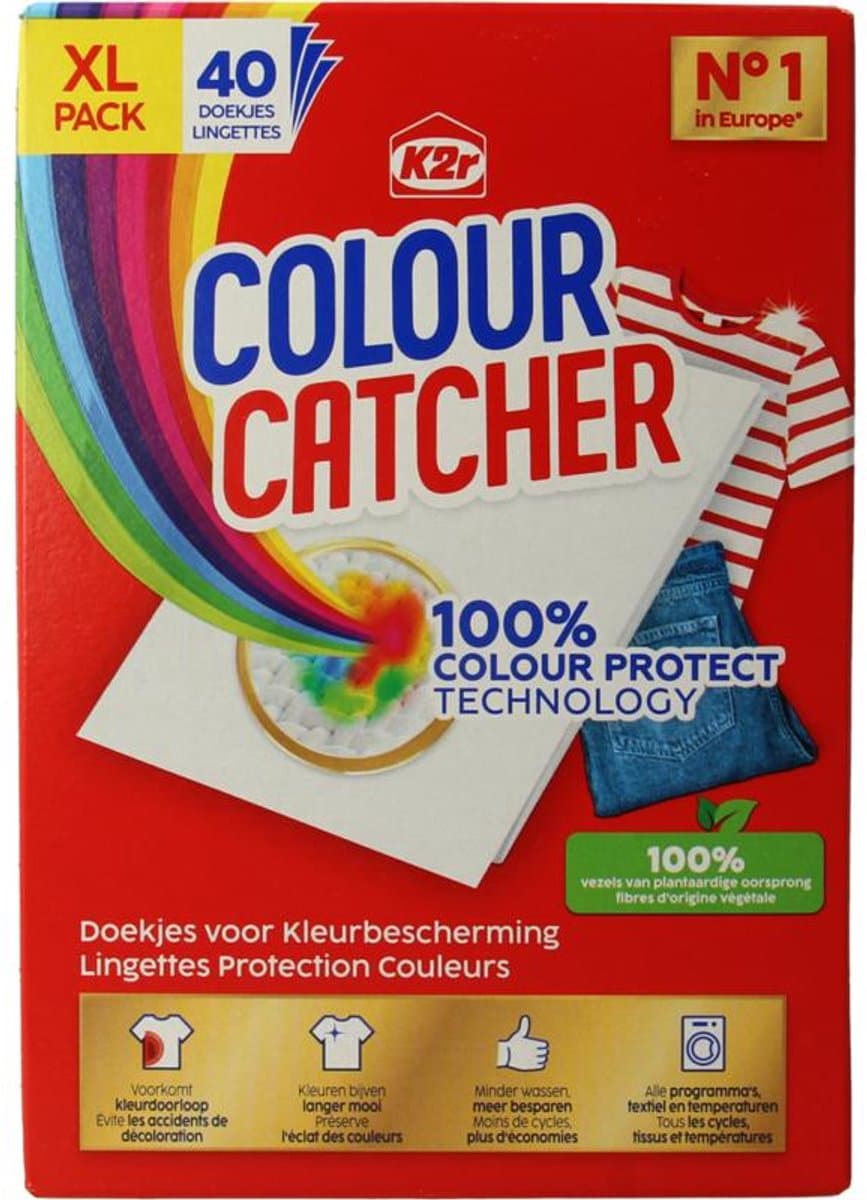 K2R Colour Catcher Anti-kleurdoorloopdoekjes 40 st — afbeelding 1