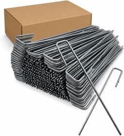 Grondankers U-vorm - Grondpennen Tuin - Bodembedekking Bevestigen - Extra Lange Uitvoering - 40 cm 100 stuks - Staalkleur — thumbnail 1