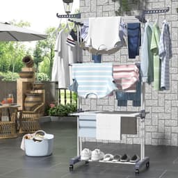 JCP® Droogrek - Gewichtslimiet 30kg - Wasrek - Wasrek Staand - Zwart en Zilver - 76cm x 50cm x 172cm — thumbnail 3