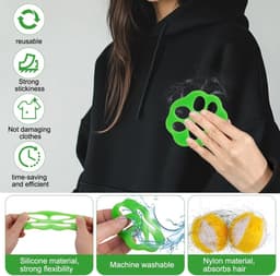SnelShoppen - 8 Stuks Dierenharen Verwijderaar Wasmachine, Herbruikbare Haarvangers voor Wasmachine, Fluff Ballen voor Kleding, Sofa en Lakens, Effici — thumbnail 4