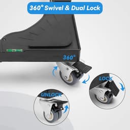 Onderstel Wasmachine - Apparaat Trolley - Apparaten Verplaatsen - Verstelbare Breedte Vier Wielen - 40-62 cm Breed - Zwart — thumbnail 2