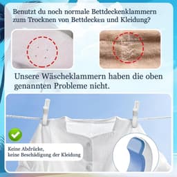 Solidchoice- Wasknijpers Grote Sterke - Handdoekklemmen Antislip - Winddicht - 8 Stuks - Hoogwaardig PP+PE - Voor Kleding en Dekbedden — thumbnail 2