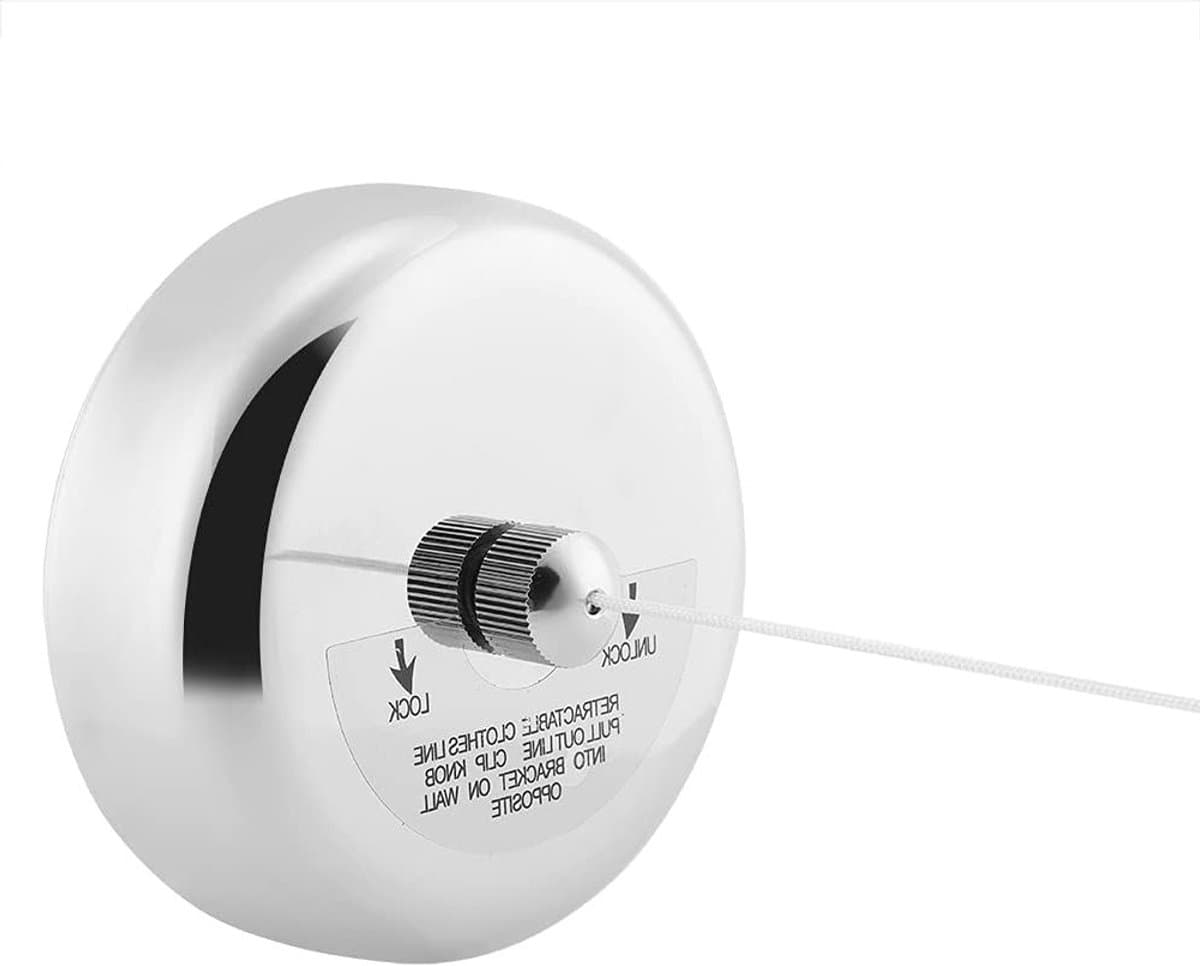 Uittrekbaar droogrek van roestvrij staal, uitbreidbaar tot 2.8 m/10 kg, ideaal voor binnen en buiten, zonder boren en ruimtebesparend — afbeelding 1