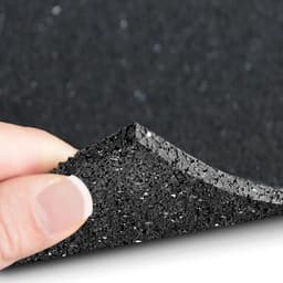 Antivibratiemat - Rubberen mat - Apparaten Dempen - Gemaakt van gerecycled rubber - 62.5 x 900 cm - Zwart — thumbnail 2