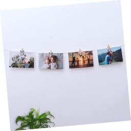 Houten Wasknijpers - Kleine Clips - Foto's Ophangen - Met Decoratieve Patronen - 8 Stuks - Gekleurd — thumbnail 2