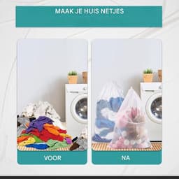 Wäschesäcke Set - XXL Wäschenetz Kordelzug - 2 Stuks 60x90 cm - Duurzaam Polyester Mesh - Voor Wasmachine Reizen Opbergen - Wit — thumbnail 2