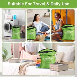 SnelShoppen - 4-Pack Waterdichte Waszakken Voor Vuile Kleding - 3 Maten - Natzakken Voor Zwemmen, Yoga, Workout - Vouwbare Waszakken Voor Reis, Gezins — thumbnail 2