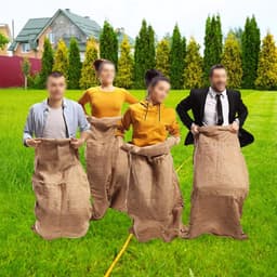 Juttezak Aardappelzak - Speelzak Burlap - Outdoor Spel - Versterkte Zijkanten - 50x80CM - Meerkleurig — thumbnail 2