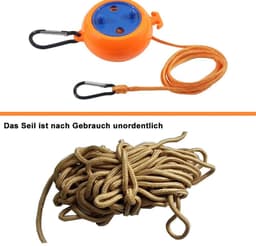 Dailygoods- Waslijn Uittrekbaar 10 m - Waslijn met 10 Gespen - Winddichte Wasknijpers - Camping/Outdoor - Draagbaar - Robuust Materiaal - Reiswaaslijn — thumbnail 4