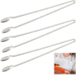 Dailygoods- Servettenklemmen 3 Stuks - Roestvrij Staal - Metalen Servetketting - Kleding Bescherming - Stevige Klemmen - Duurzaam Materiaal - Slabbetje — thumbnail 1