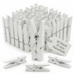 Dailygoods- Wasknijpers Mini - Houten Wasknijpers - Knutselen - Fotoklemmen - Cadeauzakjes - 50 Stuks - Natuurlijk Hout - Mini-clips — thumbnail 1