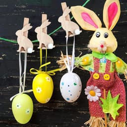 Dailygoods- Wasknijpers Hout 12 Stuks - Mini Wasknijpers - Decoratieve Paasklemmen - Houten Hazenclips - Robuuste Constructie - Perfect voor Woondecoratie - Decoratieve Clips — thumbnail 4