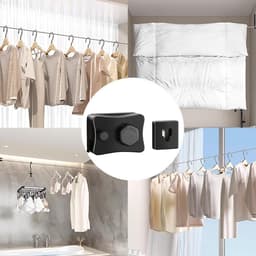 Intrekbare Waslijn - Reis Waslijn - Kleding Drogen - Ruimtebesparend Ontwerp - 46 Meter - Zwart — thumbnail 3