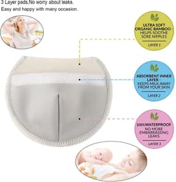Dailygoods - 8 Wasbare Borstvoeding Tepel Pads met Natte Tas en Waszak — thumbnail 4