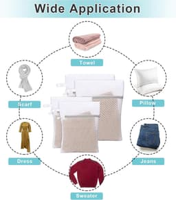 Netwaszakken voor Lingerie - 4 Stuks Mesh Waszakken met Hanglus voor Veilig Wassen — thumbnail 2