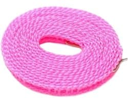 Draagbare Waslijn - Antislip Touw - Kleding Drogen - Robuust Nylon Materiaal - 5 Meter - Roze