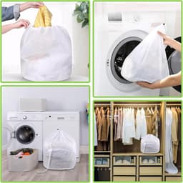SnelShoppen - 2 Wasnetten voor Wasmachine 50 x 60 cm, Herbruikbare Waszakken met Koordstopper voor Ondergoed, Beddegoed, Baby Kleding en Sokken — thumbnail 5