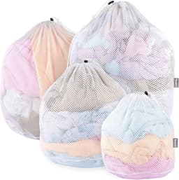 Update 4 Maten Agent Mesh Waszak voor Baby's Geen Fluorescerende Trekkoord Waszakken voor Wasmachine, Wasnet Zakken voor Reizen, Delicates, Ondergoed, Sokken, BH, Speelgoed Opslag — thumbnail 1