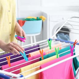 Wasknijpers met mand met 2 manden, voor het drogen van kleding, wasknijpers, voor buiten, verzegeld ontwerp, winddicht, kunststof materiaal voor luchtdichte tassen — thumbnail 2