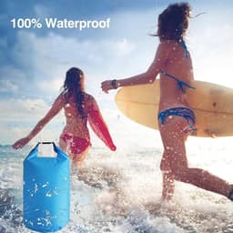 tas, 10L/20L/40L/70L/90L waterdichte zak, ultralichte droogzak, waterdichte watersporttassen voor kajakken, strand, zwemmen, kamperen, wandelen, legergroen, 10L — thumbnail 5